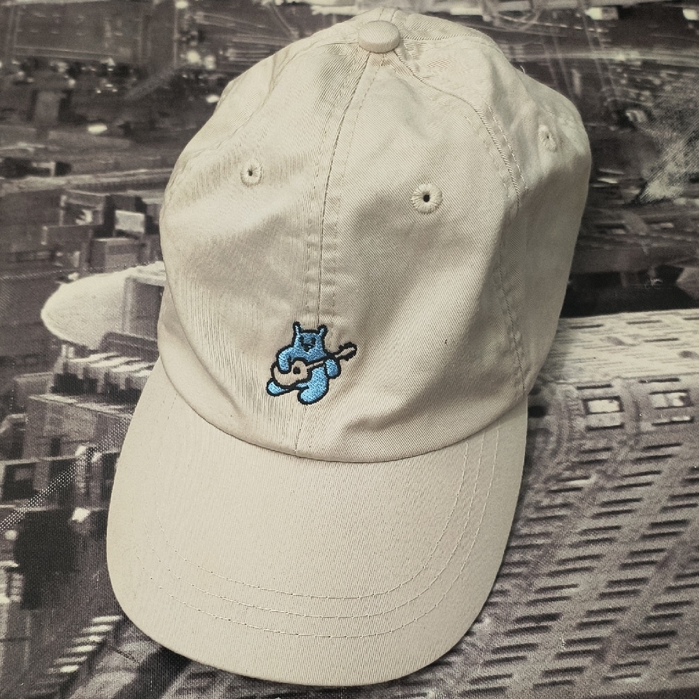 Adams Cream Kids Hat with Blue Cartoon Design